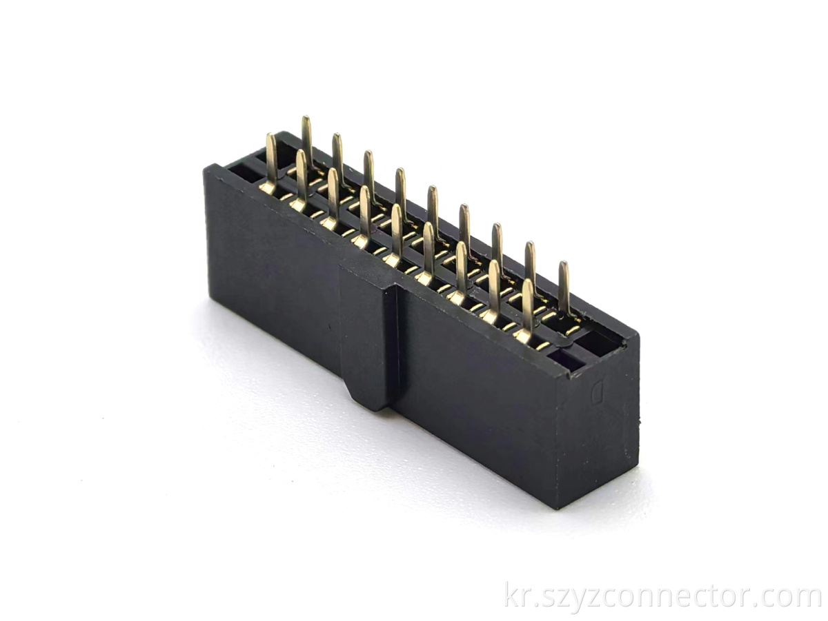 2.54mm Pitch Female Header Connector Dual Row Straight Pin numbers 1, 2, 21, and 22 are left open H:8.5mm U-TYPE 2*11P